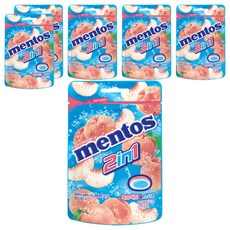 멘토스 2in1 피치소다 캔디, 45g, 6개