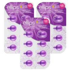 ellips 意立詩 經典膠囊護髮油 8粒片裝 三重護色紫莓花 膠囊包裝 免沖免洗 護髮柔順 攜帶方便, 8ml, 3組