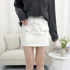 피어니스트 밴딩 앞포켓 하이웨스트 스커트