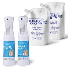 Meongyang CHIK 寵物除臭 無色無味 氧化除臭劑 2入 + 補充裝 2入組, 1套