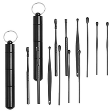 便攜式掏耳棒6件組 黑色, 2套