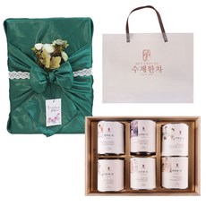 WELLNESS TEA 手工茶禮盒組+提袋, 6種手工茶+深綠色包袱布, 1組