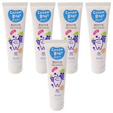 雪芙蘭 CHARM BABY 親貝比 嬰幼兒牙膏, 葡萄口味, 低氟, 50g, 5個