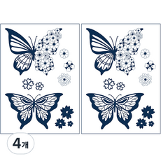 時尚紋身貼紙, 04 蝴蝶花, 4個