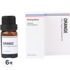 서하의집 아웃스포큰 100% 에센셜 오일 오렌지 유기농, 10ml, 6개