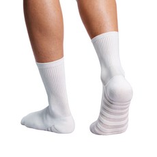 里圖 透氣涼感運動中筒襪, 白色, 1個
