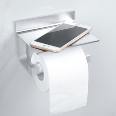 mootagonglivingmarket 免鑽孔層架式金屬衛生紙架, 1個, 銀色