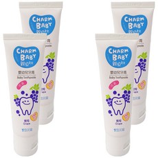 雪芙蘭 CHARM BABY 親貝比 嬰幼兒牙膏, 葡萄口味, 低氟, 50g, 4個