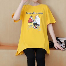임산부 데일리 코튼 프린트 티셔츠