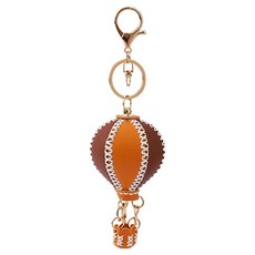 ARTJOY DIY手作熱氣球金屬掛環鑰匙圈, 1個, 棕橘色