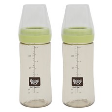 PPSU奶瓶, 無奶嘴, 綠色, 250ml, 2個