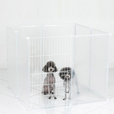 DING DONG PET 寵物透明圍栏 大型 7片 + 安全門, 單一顏色, 1個