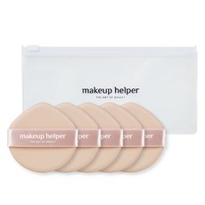 makeup helper 大斜角氣墊粉撲, 粉膚色, 5個