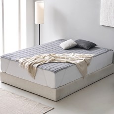 파미지오 누빔 방수 침대 매트리스 패드, 차콜