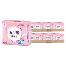 五月花 蓬厚柔頂級抽取衛生紙 100張, 12包, 12袋