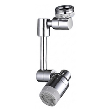 Kyhome 1800°旋轉水龍頭延伸器/萬向水龍頭轉接頭/節水器 銀色, 1個