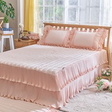 AronHouse 絲滑護理褶邊雙層荷葉邊床罩