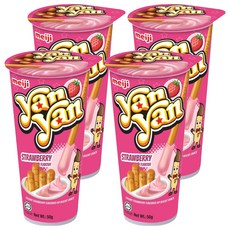 洋洋草莓口味棒餅乾, 50g, 4個