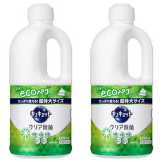 Kao 花王 Cucute 珂珂透 除菌洗碗精補充瓶 綠茶香, 1.25L, 2瓶