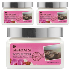 SEA OF SPA 野生蘭花杏仁牛奶身體精華霜, 350ml, 3罐