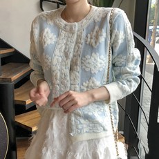 ATTERLIC 女款保暖刺繡毛衣針織開襟衫 00206