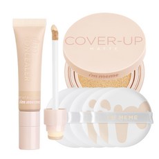 I'm 零粉感薄霧氣墊粉餅 1號+持久雙頭遮瑕蜜 1號+氣墊粉撲組, 1組, 氣墊+遮瑕+粉撲