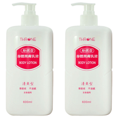 THRONE 斯儂恩 身體潤膚乳液 清爽型, 600ml, 2瓶