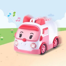 ROBOCAR POLI 波力 音樂玩具救護車 Amber, 白色 粉色, 1個