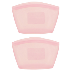 SiliPot 優質矽膠拉鍊袋 桃色 S 500ml, 2個