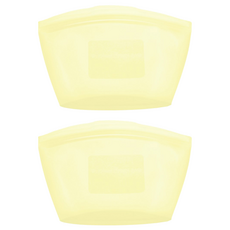 SiliPot 優質矽膠密封保鮮拉鍊袋 檸檬黃, S(500ml), 2個