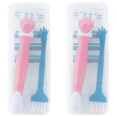 Bodyae 女性用除毛刀 + 刀片 4入 + 刷子組 粉紅色, 2個