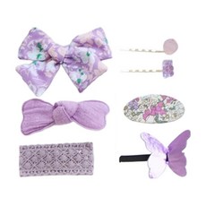 JirehBow 韓國髮飾 花蝴蝶7件組, 紫色, 19x19.5x4cm