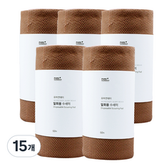퓨어썬데이 선우랜드 뽀드득 일회용수세미 양면 60p, 브라운, 60개입, 15개