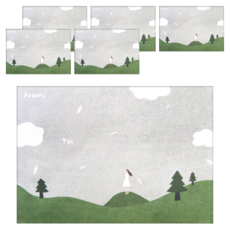 KerKerland 插畫信封袋, 6個裝, 山谷