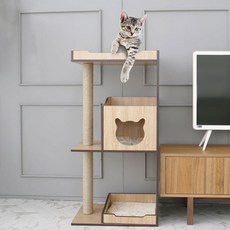 채널펫 퀸오브 캣타워 스위트원목 n004, 오크 + 화이트, 1개