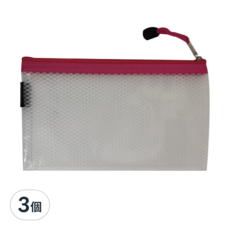 CCHING 青青文具 收納袋 簡單生活 B6-EVA, 3個, 桃紅色