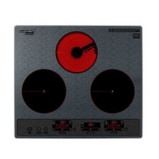 쿠첸 미라듀어 하이브리드 전기레인지 3구 자가설치 + 스탠드케이스, CIR-S3214DSMS