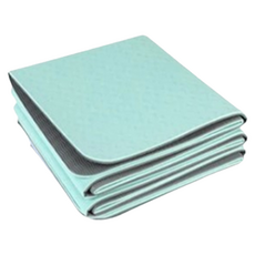 Homegym TPE好觸感無味加厚瑜珈墊, 多功能地墊, 摺疊快速不占空間, 183 x 61cm, 果綠 + 灰色, 1個