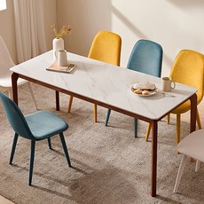 잉글랜더 올리브 통세라믹 원목 식탁 6인용 1800 방문설치, 마블화이트