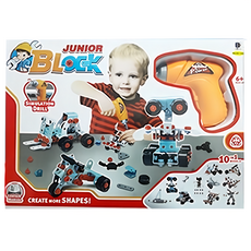 17mall 益智電鑽, 包含約286個小零件，盒裝42X30CM，適合3歲以上兒童, 1支, Multicolor