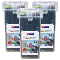 SKYGLORY 藝術家高級麥克筆, 3套, 12色