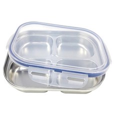 CS 304不鏽鋼四格分隔餐盤 附密封蓋, 1套, 不鏽鋼