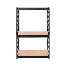 스피드랙 V2 스탠드 선반, 블랙 + 우드화이트, 3단