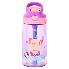 紫小豬 兒童安全水壺, 480ML Tritan材質, 1個