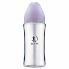 Simba 小獅王辛巴 蘊蜜質金玻璃寬口防脹氣奶瓶, 紫芙, 270ml, 1個