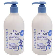 KUMANO 熊野油脂 麗白 薏仁身體乳 無香 保濕滋潤、清爽不黏膩 全家適用, 400ml, 2瓶