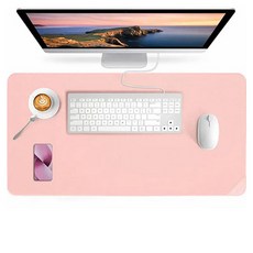 하이어데코 책상 가죽 논슬립 와이드 대형 마우스 장패드, 파스텔 핑크