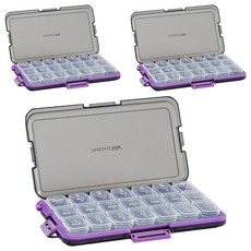 日式大容量獨立分裝式 21格分格 21.2 x 11.5cm 紫色, 3個