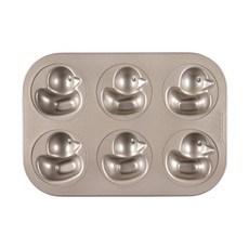 Hanomad 呱呱鴨瑪德蓮烤盤 6孔 金色, 1個