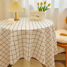 Harui 感性格紋迷你防水桌布, 簡約格紋, 1個, 60 x 60 cm